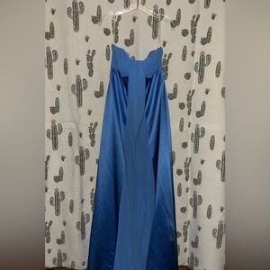 Elegant Blue Strapless Gown